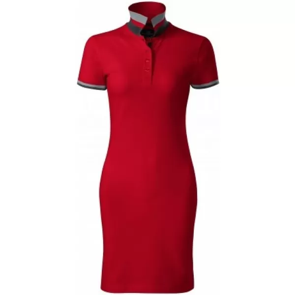  Ženska obleka z ovratnikom MALFINI PREMIUM DRESS UP 271 RDEČA FORMULA 