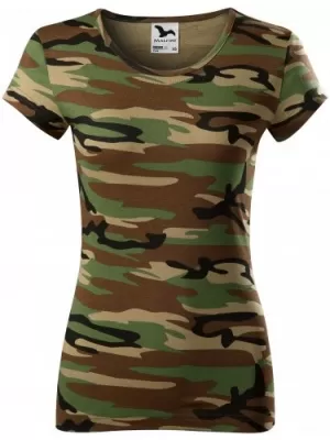 Ženska majica s kratkimi rokavi MALFINI CAMO PURE 122 KAMUFLAŽNO RJAVA
