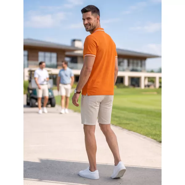  Moška majica s kratkimi rokavi z ovratnikom MALFINI URBAN 219 ORANŽNA 