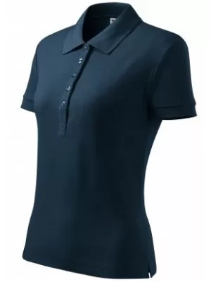 Ženska majica s kratkimi rokavi z ovratnikom MALFINI COTTON 213 MORNARSKO MODRA