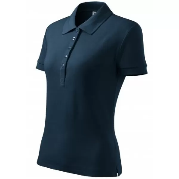  Ženska majica s kratkimi rokavi z ovratnikom MALFINI COTTON 213 MORNARSKO MODRA 