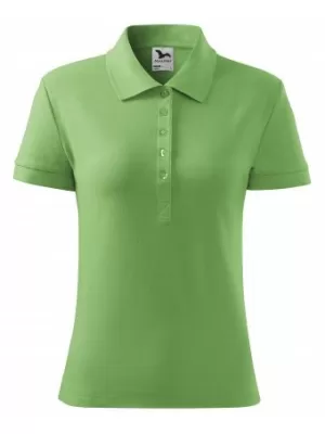 Ženska majica s kratkimi rokavi z ovratnikom MALFINI COTTON 213 TRAVNATO ZELENA
