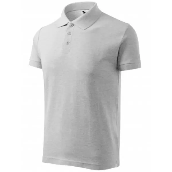  Moška majica s kratkimi rokavi z ovratnikom MALFINI COTTON 212 SVETLO SIVI POUDARKI 