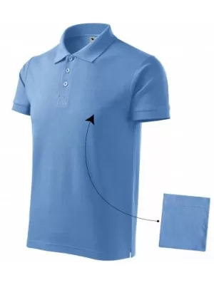 Moška majica s kratkimi rokavi z ovratnikom MALFINI COTTON 212 NEBESNO MODRA