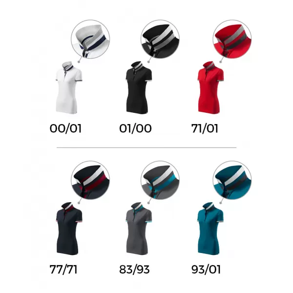  Ženska majica s kratkimi rokavi z ovratnikom MALFINI PREMIUM COLLAR UP 257 TEMNA MORNARICA 