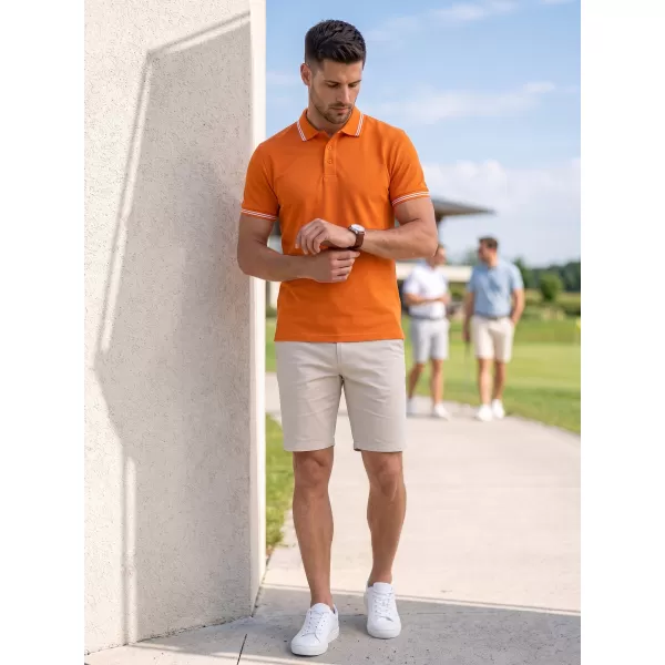  Moška majica s kratkimi rokavi z ovratnikom MALFINI URBAN 219 ORANŽNA 