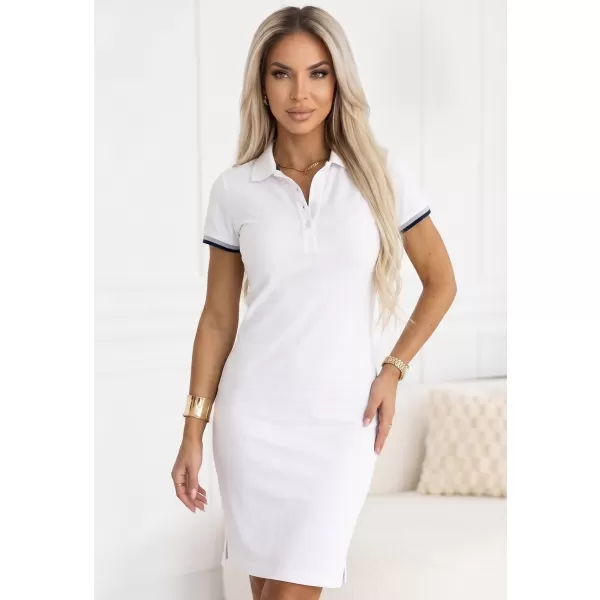  Ženska obleka z ovratnikom MALFINI PREMIUM DRESS UP 271 BELA 