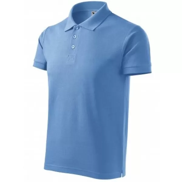  Moška majica s kratkimi rokavi z ovratnikom MALFINI COTTON 212 NEBESNO MODRA 