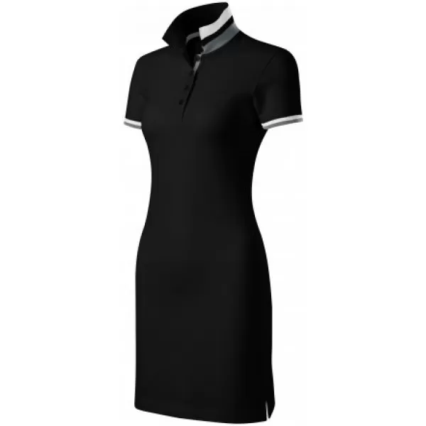  Ženska obleka z ovratnikom MALFINI PREMIUM DRESS UP 271 ČRNA 