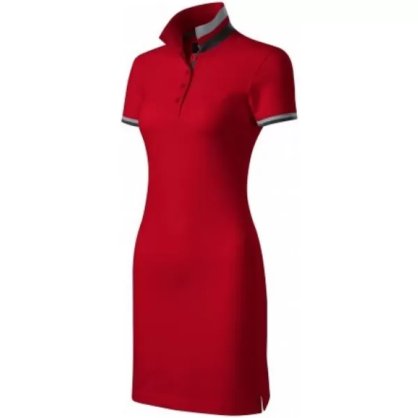  Ženska obleka z ovratnikom MALFINI PREMIUM DRESS UP 271 RDEČA FORMULA 