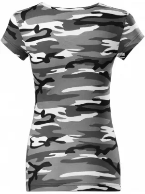 Ženska majica s kratkimi rokavi MALFINI CAMO PURE 122 KAMUFLAŽNO SIVA