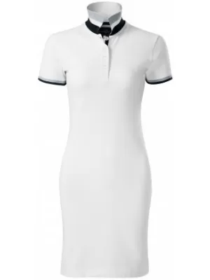 Ženska obleka z ovratnikom MALFINI PREMIUM DRESS UP 271 BELA