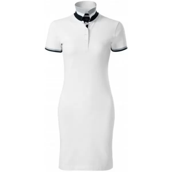  Ženska obleka z ovratnikom MALFINI PREMIUM DRESS UP 271 BELA 