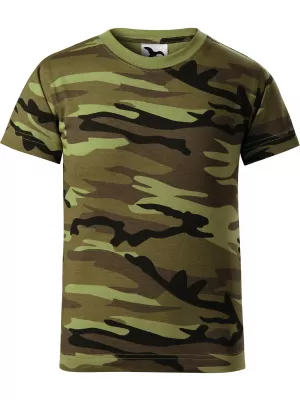 Otroška majica s kratkimi rokavi MALFINI CAMOUFLAGE 149 KAMUFLAŽNO ZELENA