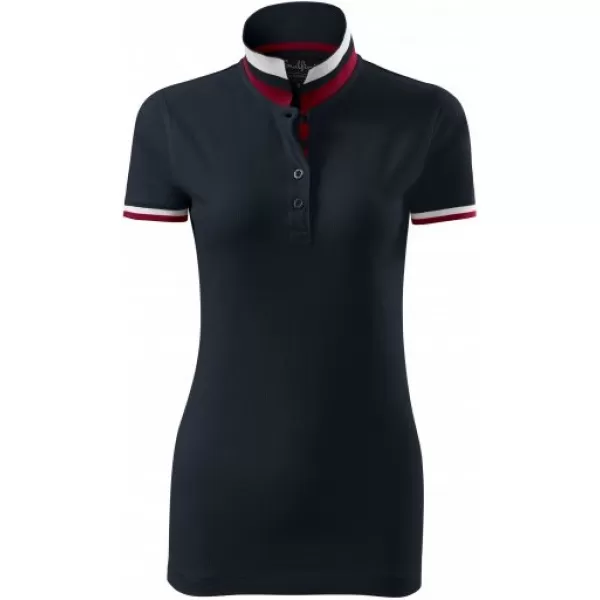  Ženska majica s kratkimi rokavi z ovratnikom MALFINI PREMIUM COLLAR UP 257 TEMNA MORNARICA 