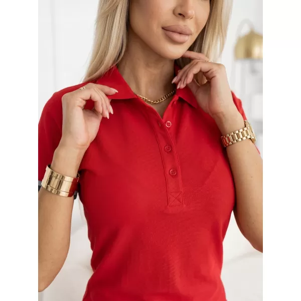  Ženska obleka z ovratnikom MALFINI PREMIUM DRESS UP 271 RDEČA FORMULA 