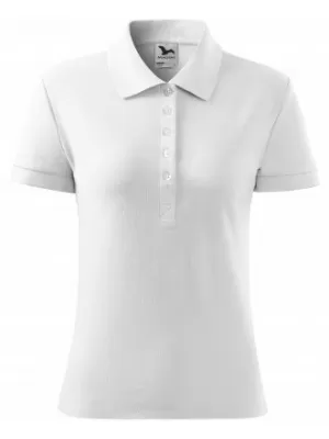 Ženska majica s kratkimi rokavi z ovratnikom MALFINI COTTON 213 BELA