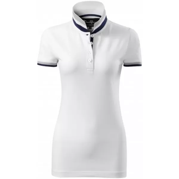  Ženska majica s kratkimi rokavi z ovratnikom MALFINI PREMIUM COLLAR UP 257 BELA 