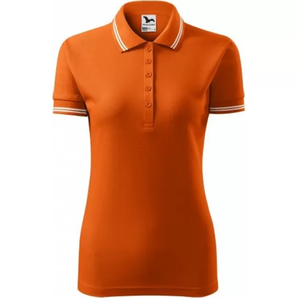  Ženska majica s kratkimi rokavi z ovratnikom MALFINI URBAN 220 ORANŽNA 