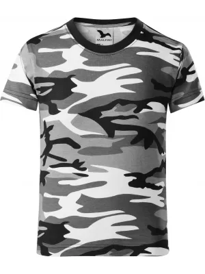 Otroška majica s kratkimi rokavi MALFINI CAMOUFLAGE 149 KAMUFLAŽNO SIVA