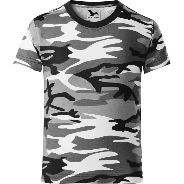  Otroška majica s kratkimi rokavi MALFINI CAMOUFLAGE 149 KAMUFLAŽNO SIVA 