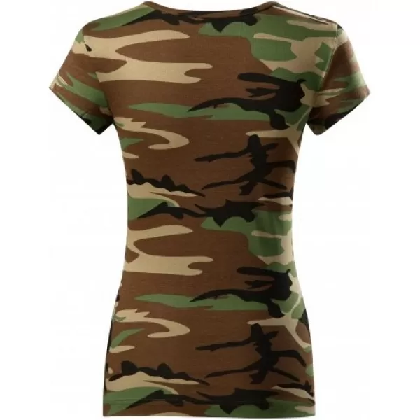  Ženska majica s kratkimi rokavi MALFINI CAMO PURE 122 KAMUFLAŽNO RJAVA 