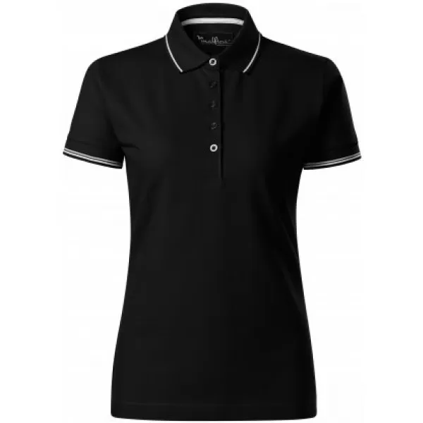  Ženska majica s kratkimi rokavi z ovratnikom MALFINI PREMIUM PERFECTION PLAIN 253 ČRNA 