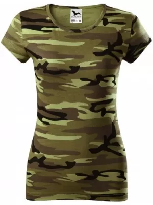 Ženska majica s kratkimi rokavi MALFINI CAMO PURE 122 KAMUFLAŽNO ZELENA