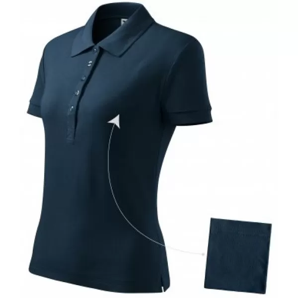  Ženska majica s kratkimi rokavi z ovratnikom MALFINI COTTON 213 MORNARSKO MODRA 