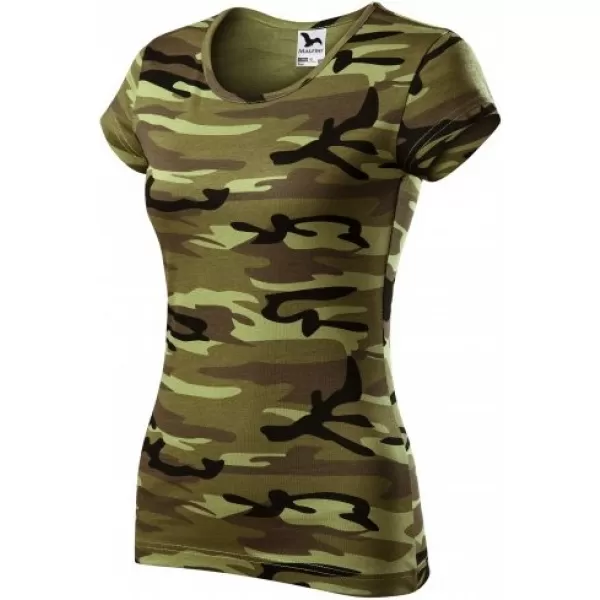  Ženska majica s kratkimi rokavi MALFINI CAMO PURE 122 KAMUFLAŽNO ZELENA 