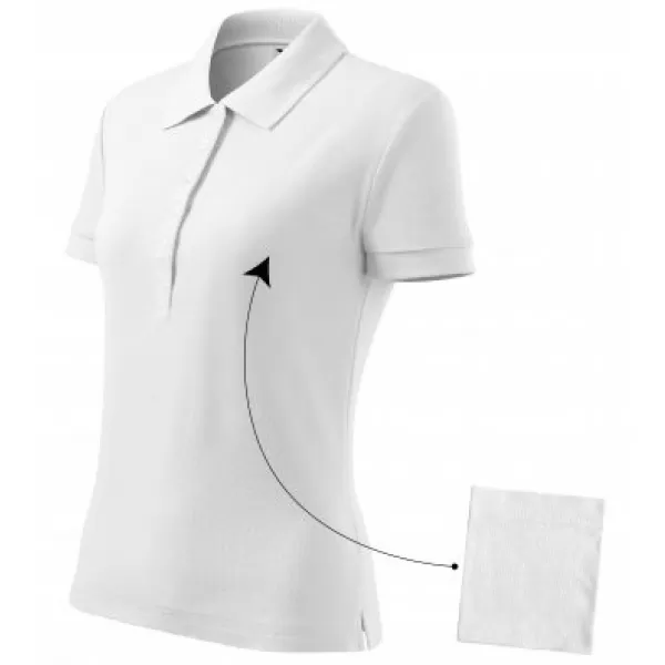  Ženska majica s kratkimi rokavi z ovratnikom MALFINI COTTON 213 BELA 