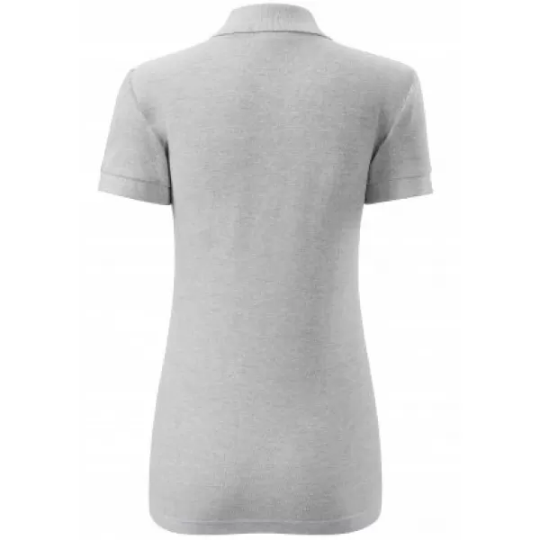  Ženska majica s kratkimi rokavi z ovratnikom MALFINI COTTON 213 SVETLO SIVI POUDARKI 