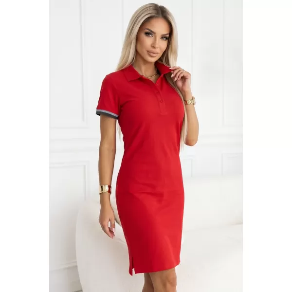  Ženska obleka z ovratnikom MALFINI PREMIUM DRESS UP 271 RDEČA FORMULA 