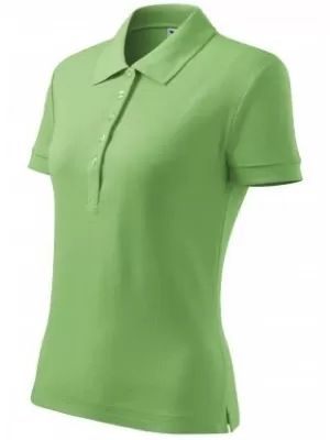 Ženska majica s kratkimi rokavi z ovratnikom MALFINI COTTON 213 TRAVNATO ZELENA