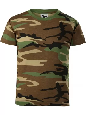 Otroška majica s kratkimi rokavi MALFINI CAMOUFLAGE 149 KAMUFLAŽNO RJAVA