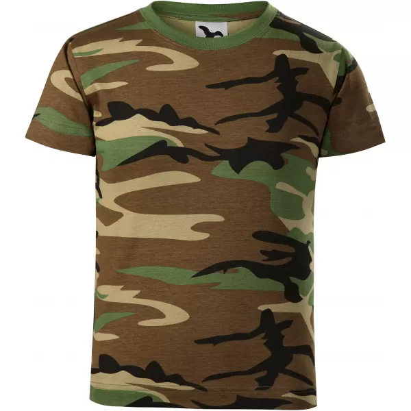  Otroška majica s kratkimi rokavi MALFINI CAMOUFLAGE 149 KAMUFLAŽNO RJAVA 