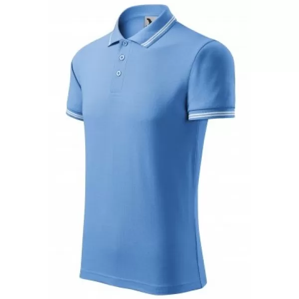  Moška majica s kratkimi rokavi z ovratnikom MALFINI URBAN 219 NEBESNO MODRA 