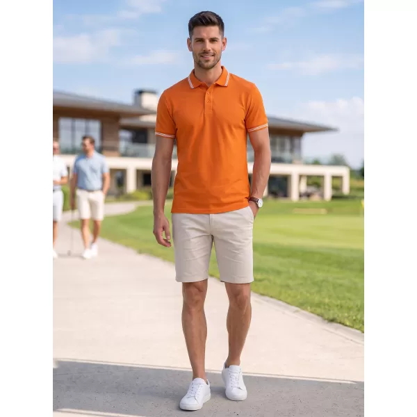  Moška majica s kratkimi rokavi z ovratnikom MALFINI URBAN 219 ORANŽNA 