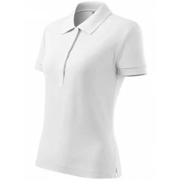  Ženska majica s kratkimi rokavi z ovratnikom MALFINI COTTON 213 BELA 