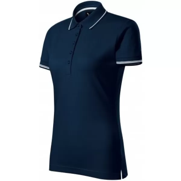  Ženska majica s kratkimi rokavi z ovratnikom MALFINI PREMIUM PERFECTION PLAIN 253 MORNARSKO MODRA 