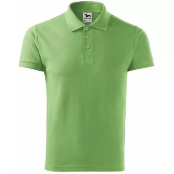  Moška majica s kratkimi rokavi z ovratnikom MALFINI COTTON 212 TRAVNATO ZELENA 