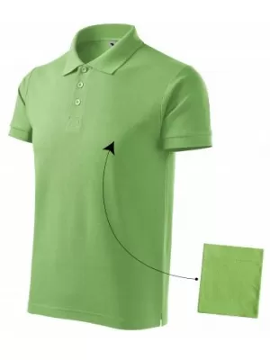 Moška majica s kratkimi rokavi z ovratnikom MALFINI COTTON 212 TRAVNATO ZELENA
