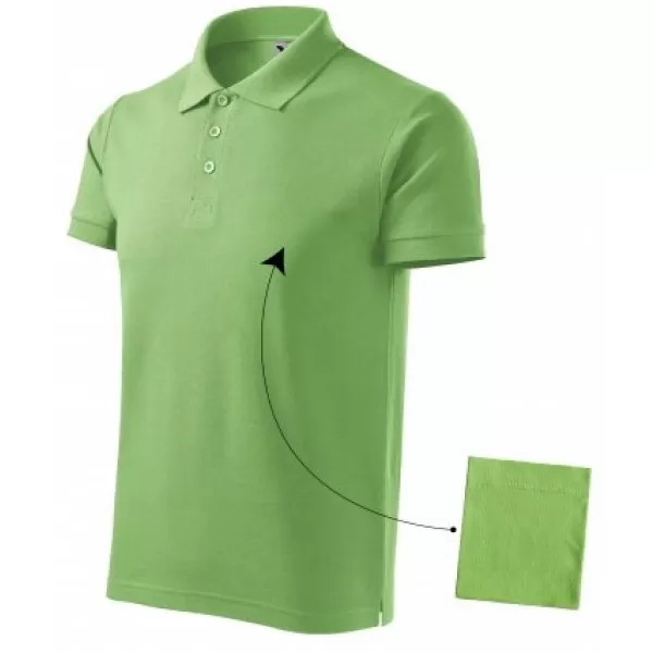  Moška majica s kratkimi rokavi z ovratnikom MALFINI COTTON 212 TRAVNATO ZELENA 