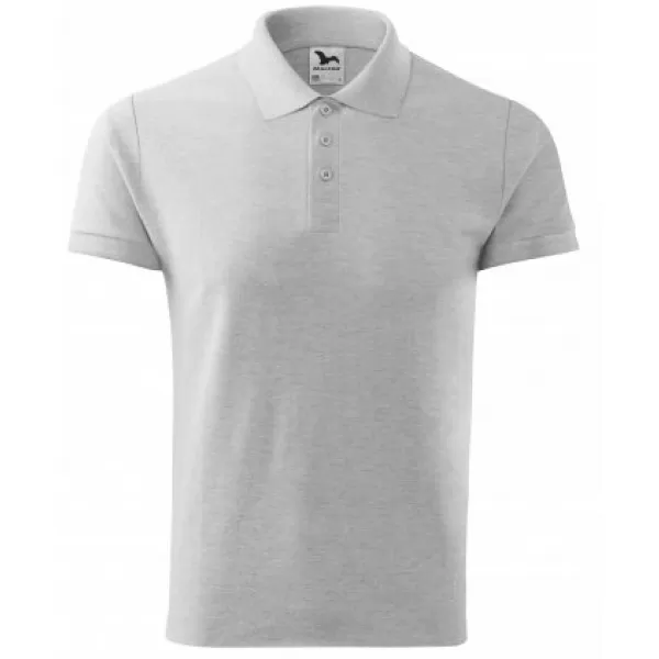  Moška majica s kratkimi rokavi z ovratnikom MALFINI COTTON 212 SVETLO SIVI POUDARKI 