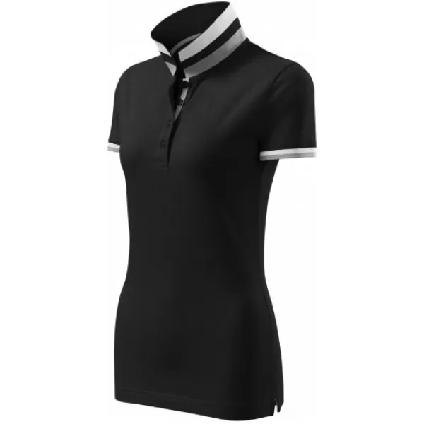 Ženska majica s kratkimi rokavi z ovratnikom MALFINI PREMIUM COLLAR UP 257 ČRNA 