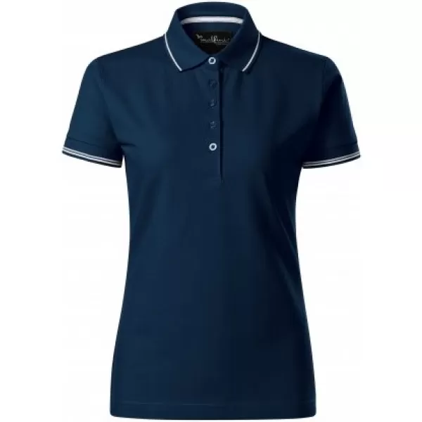  Ženska majica s kratkimi rokavi z ovratnikom MALFINI PREMIUM PERFECTION PLAIN 253 MORNARSKO MODRA 