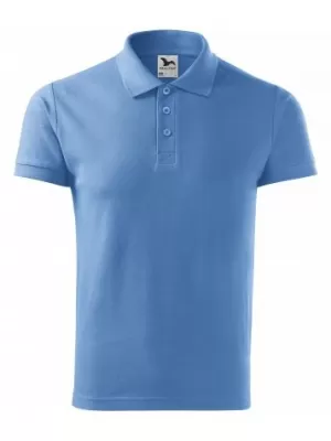 Moška majica s kratkimi rokavi z ovratnikom MALFINI COTTON 212 NEBESNO MODRA