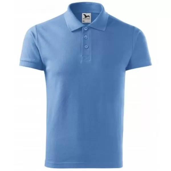  Moška majica s kratkimi rokavi z ovratnikom MALFINI COTTON 212 NEBESNO MODRA 