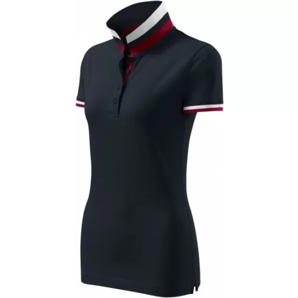  Ženska majica s kratkimi rokavi z ovratnikom MALFINI PREMIUM COLLAR UP 257 TEMNA MORNARICA 