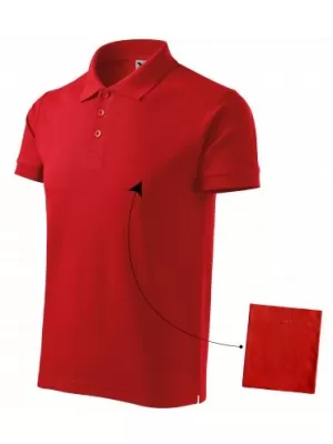 Moška majica s kratkimi rokavi z ovratnikom MALFINI COTTON 212 RDEČA